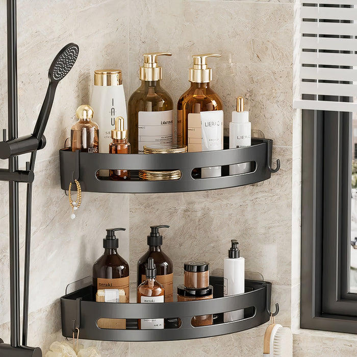 Self Adhesive Metal Bathroom Corner Shelves