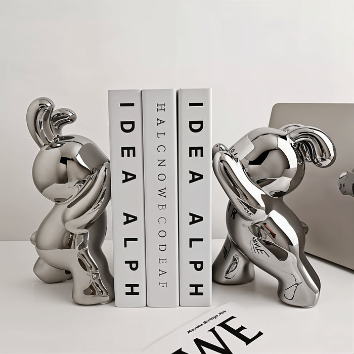 Contemporary Rabbit Bookends