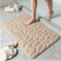 Embossed Cobblestone Memory Foam Non-slip Bathmat