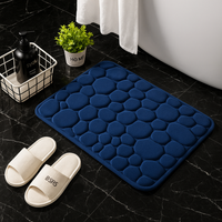 Embossed Cobblestone Memory Foam Non-slip Bathmat