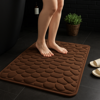 Embossed Cobblestone Memory Foam Non-slip Bathmat