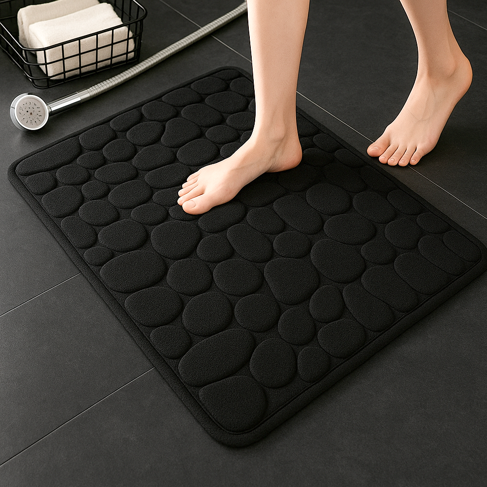 Embossed Cobblestone Memory Foam Non-slip Bathmat