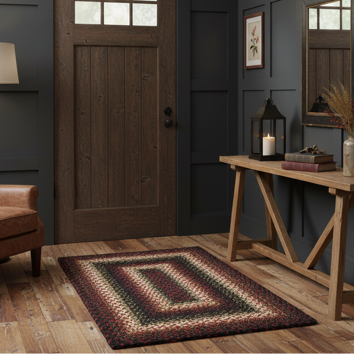 Harvest Red Multi Braided Jute Accent Rug