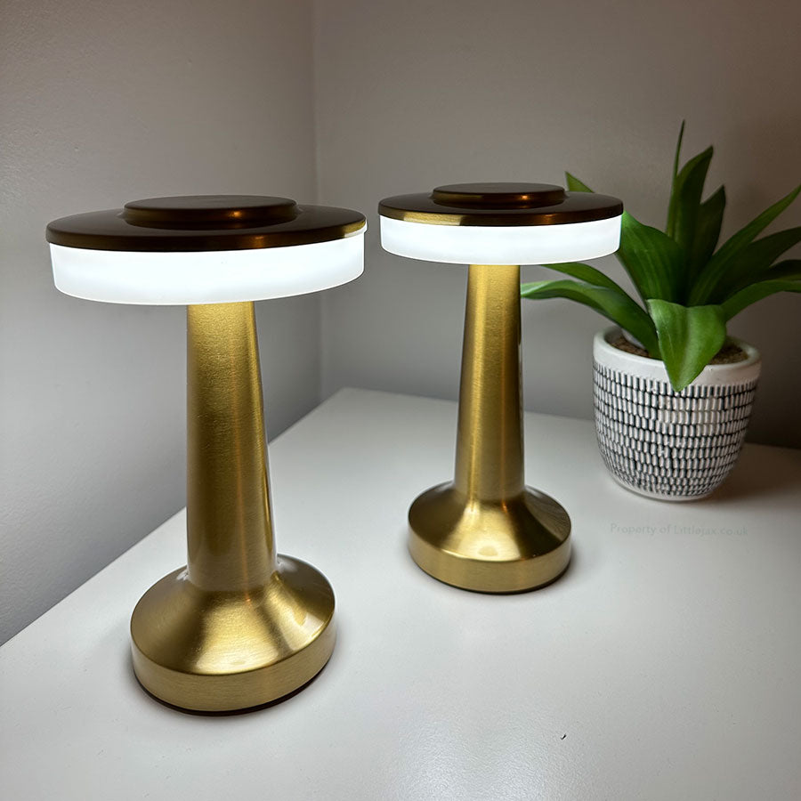 Modern Cordless Flat Top Mushroom Lamp