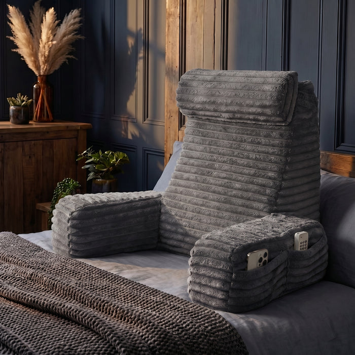 Rückenlehnenkissen mit Armlehnen und verstellbarer Kopfstütze