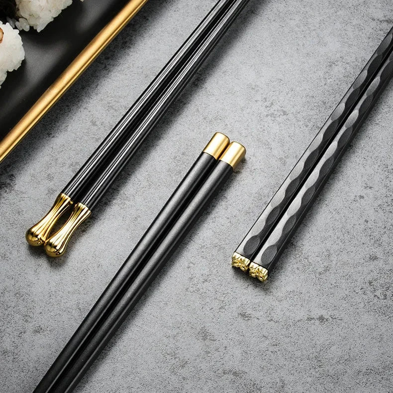 Set Of 5 Premium Metal Contemporary Chopsticks