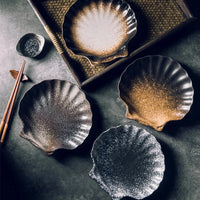 Rustic Seashell Ceramic Plates