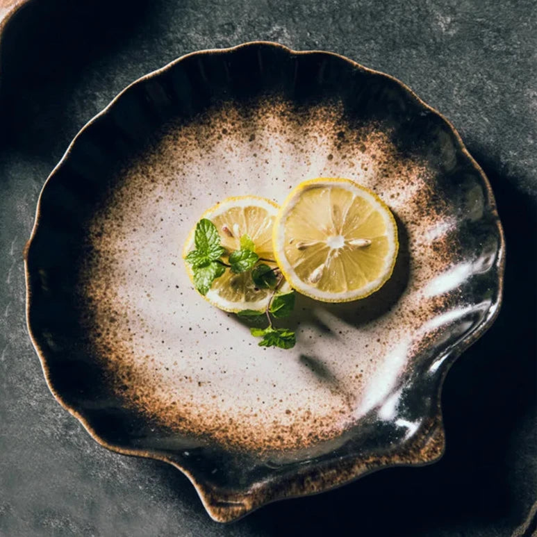 Rustic Seashell Ceramic Plates