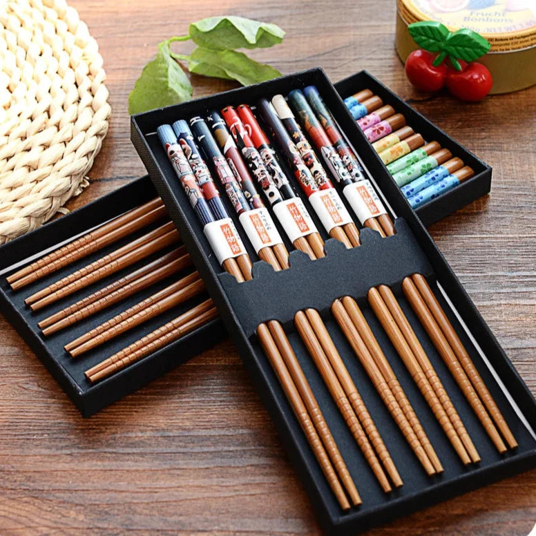 5 Piece Bamboo Chopsticks Gift Set