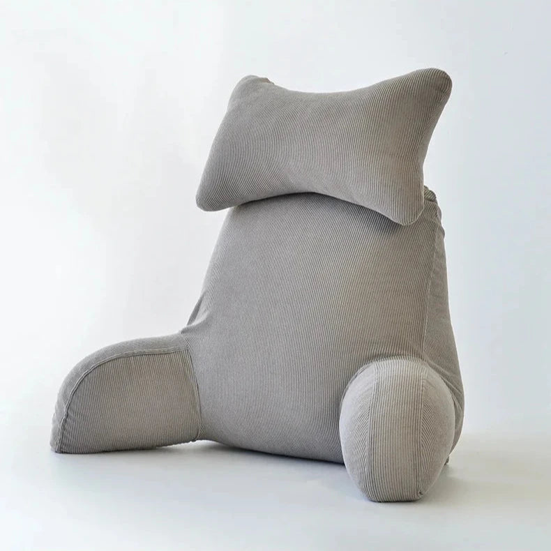 Luxury Corduroy Backrest Pillow With Arms & Removable Headrest