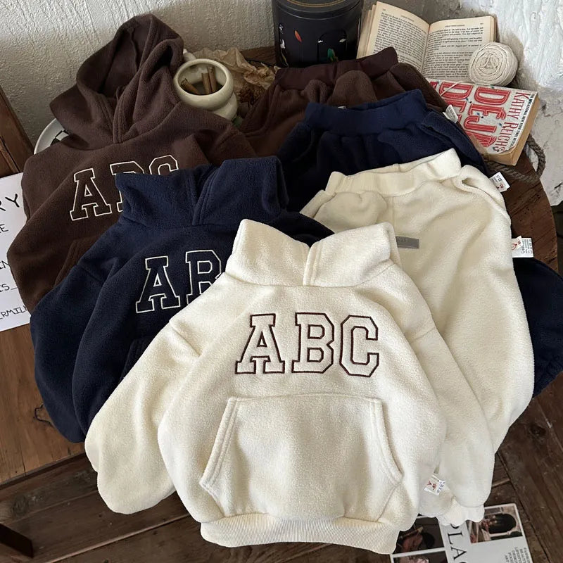 Children's Fur Lined ABC Hooded Sweater