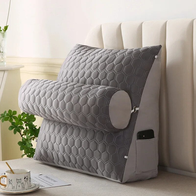 Wedge Lumbar Pillow, Triangular Reading Pillow Cushion with Adjustable Neck  for Sofa Bed Headboard, Back Lumbar Support Backrest Cushion Pillow