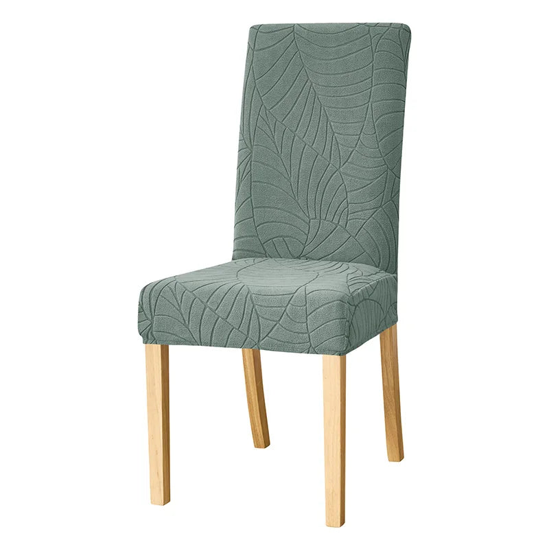 Waterproof Jacquard Dining Chair Cover in Sage Green