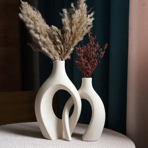 Modern Minimalist Ceramic Vase Pair