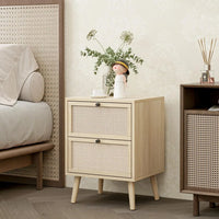 Modern Chic 2 Drawer Wooden Nightstand