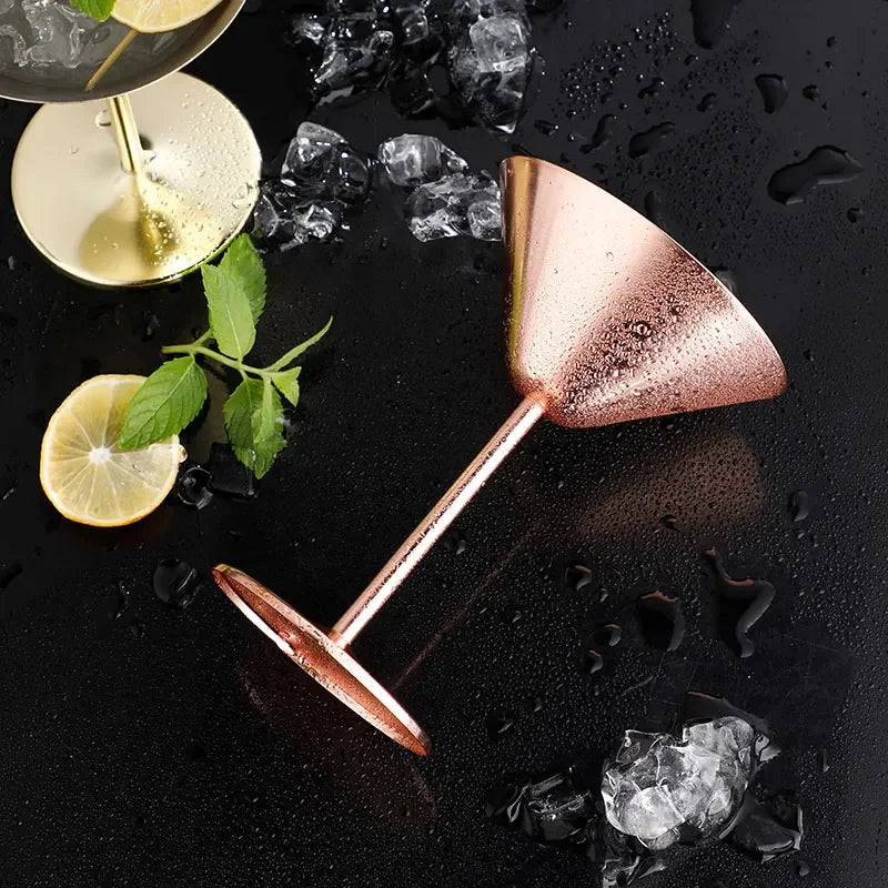 Stainless Steel Martini Cocktail Glasses