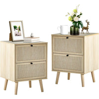 Modern Chic 2 Drawer Wooden Nightstand