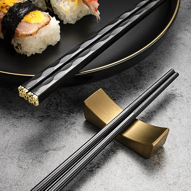 Set Of 5 Premium Metal Contemporary Chopsticks