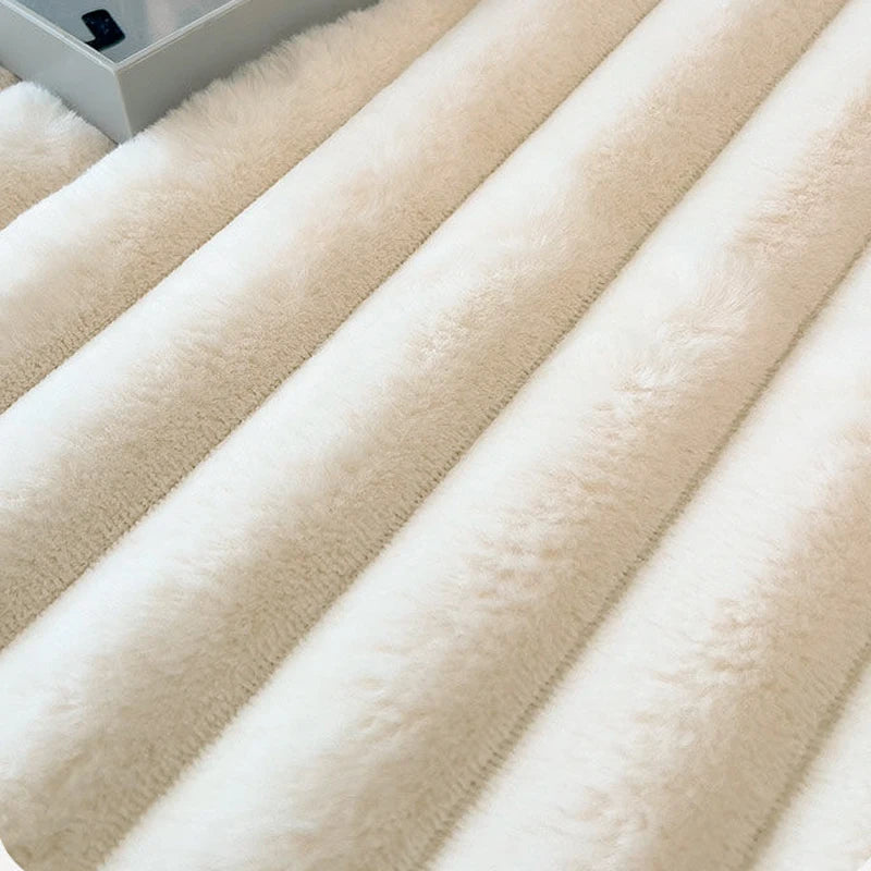 Close-up of the plush ribbed surface, with open channels running between each raised rib