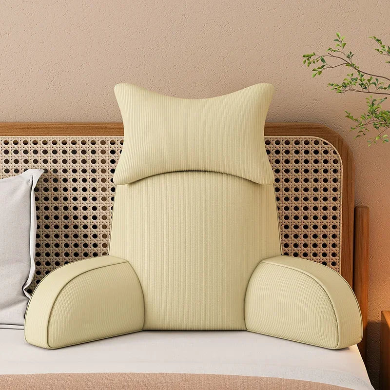 Luxury Corduroy Backrest Pillow With Arms & Removable Headrest