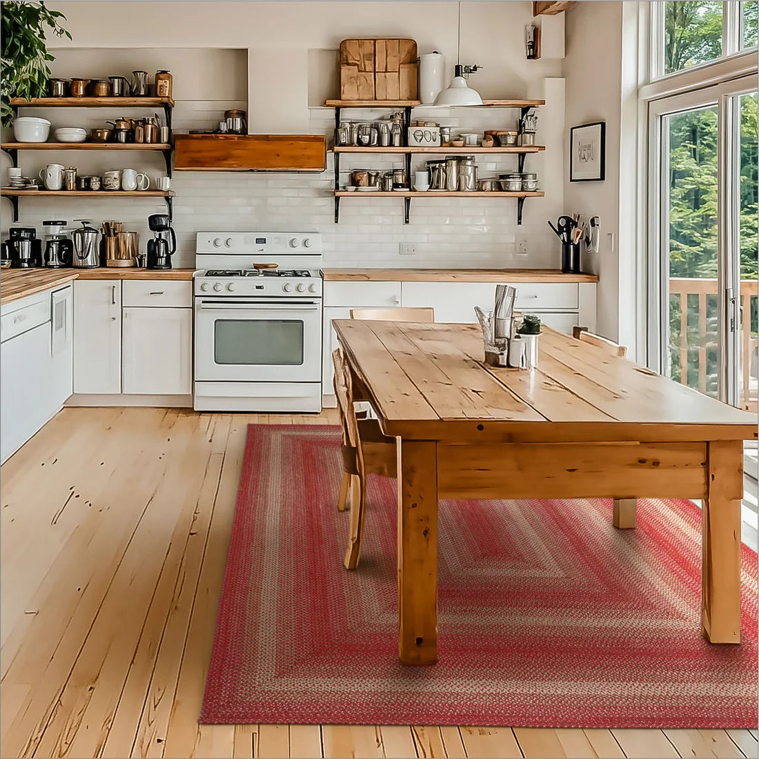 Apple Red Braided Jute Rug