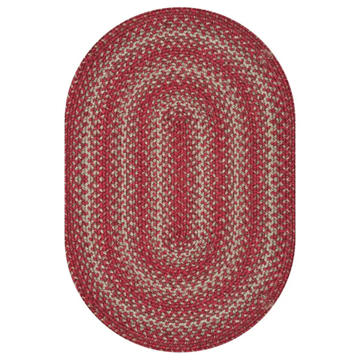 Apple Red Braided Oval Jute Rug