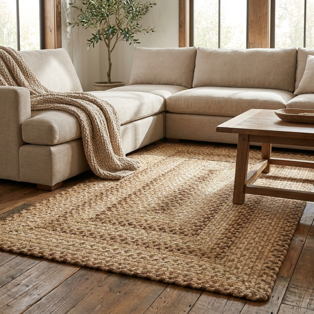 Natural Braided Jute Rug