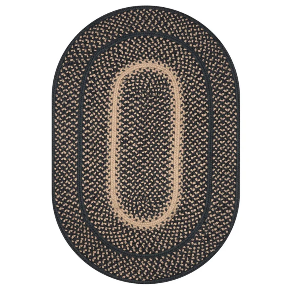 Charcoal Braided Oval Jute Rug