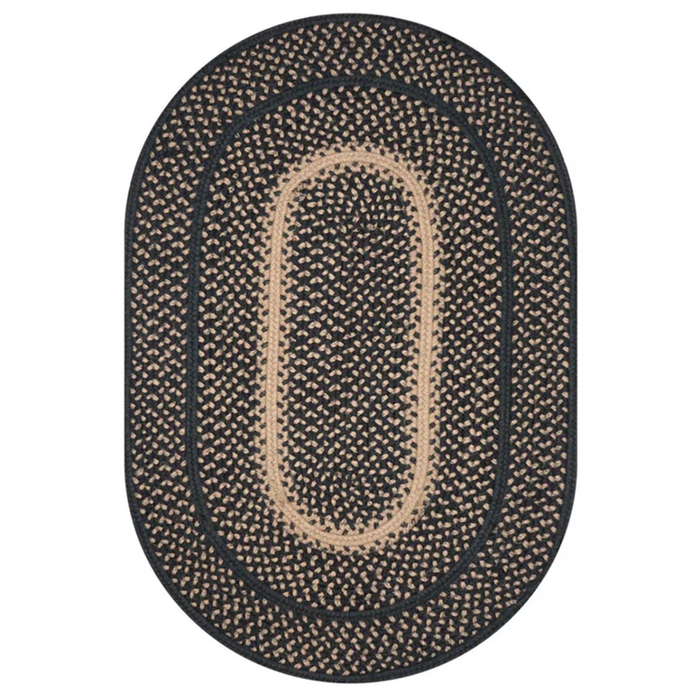 Charcoal Braided Oval Jute Rug