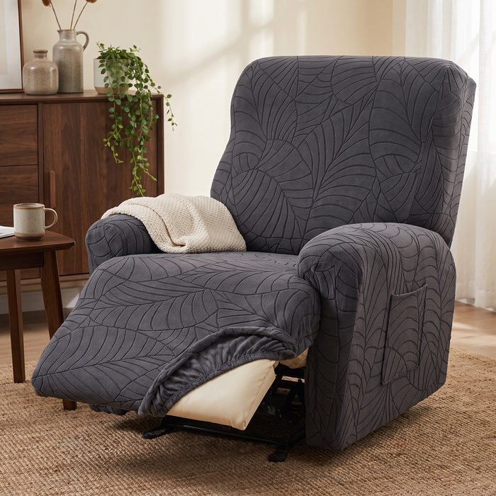 Leaf Jacquard Stretch Recliner Chair Cover