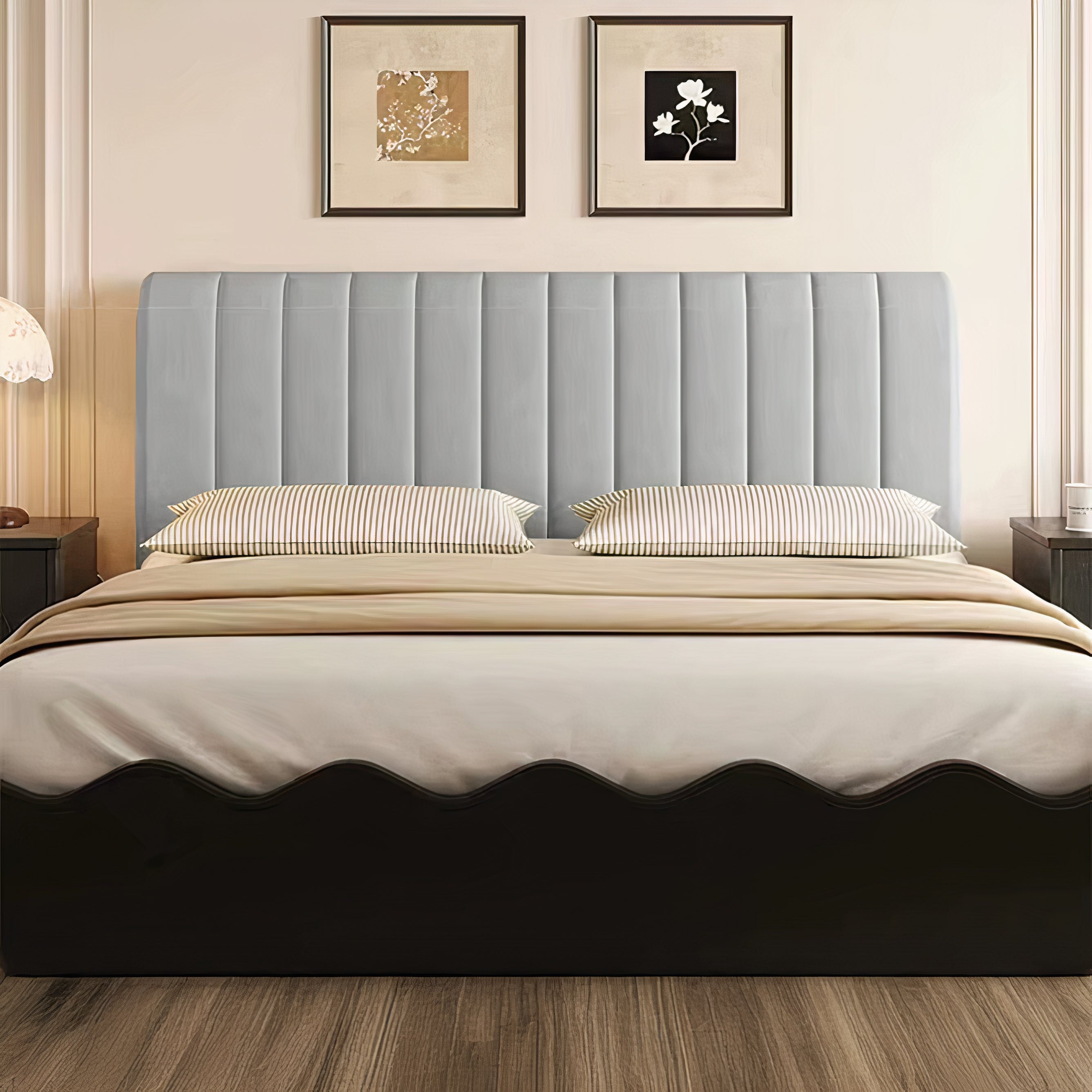 Cover Headboard Rails Premium Padded Headboard Cover - Elastic Slip On Headboard Cover For ...