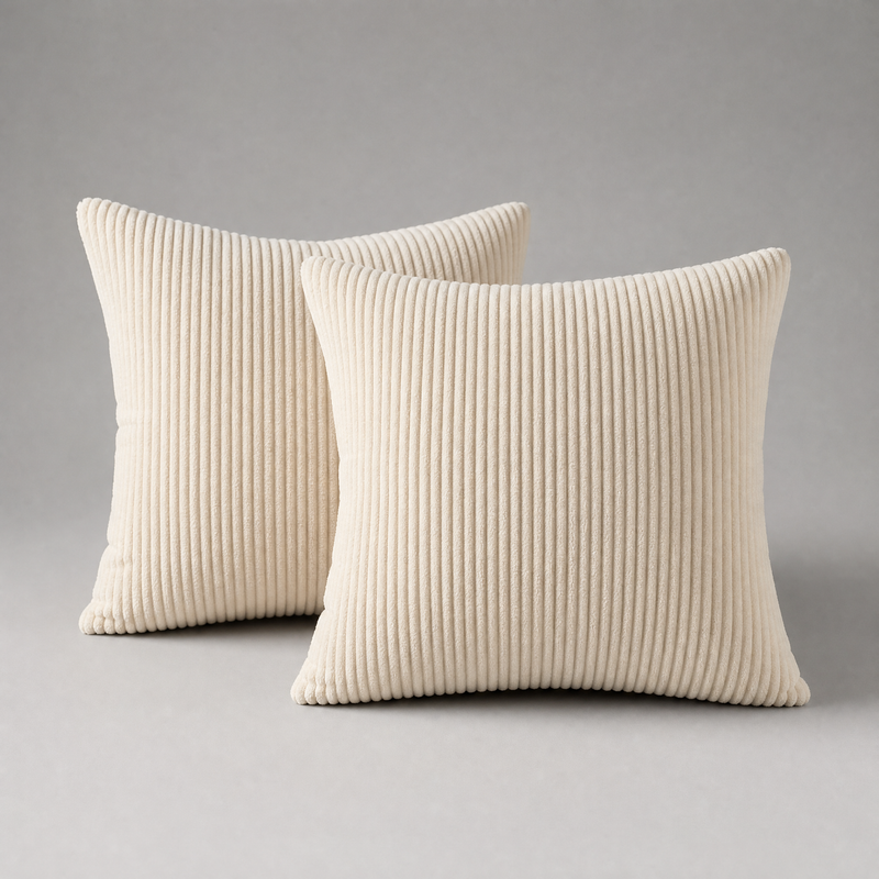 Ribbed Corduroy Throw Pillow Covers, Set of 2
