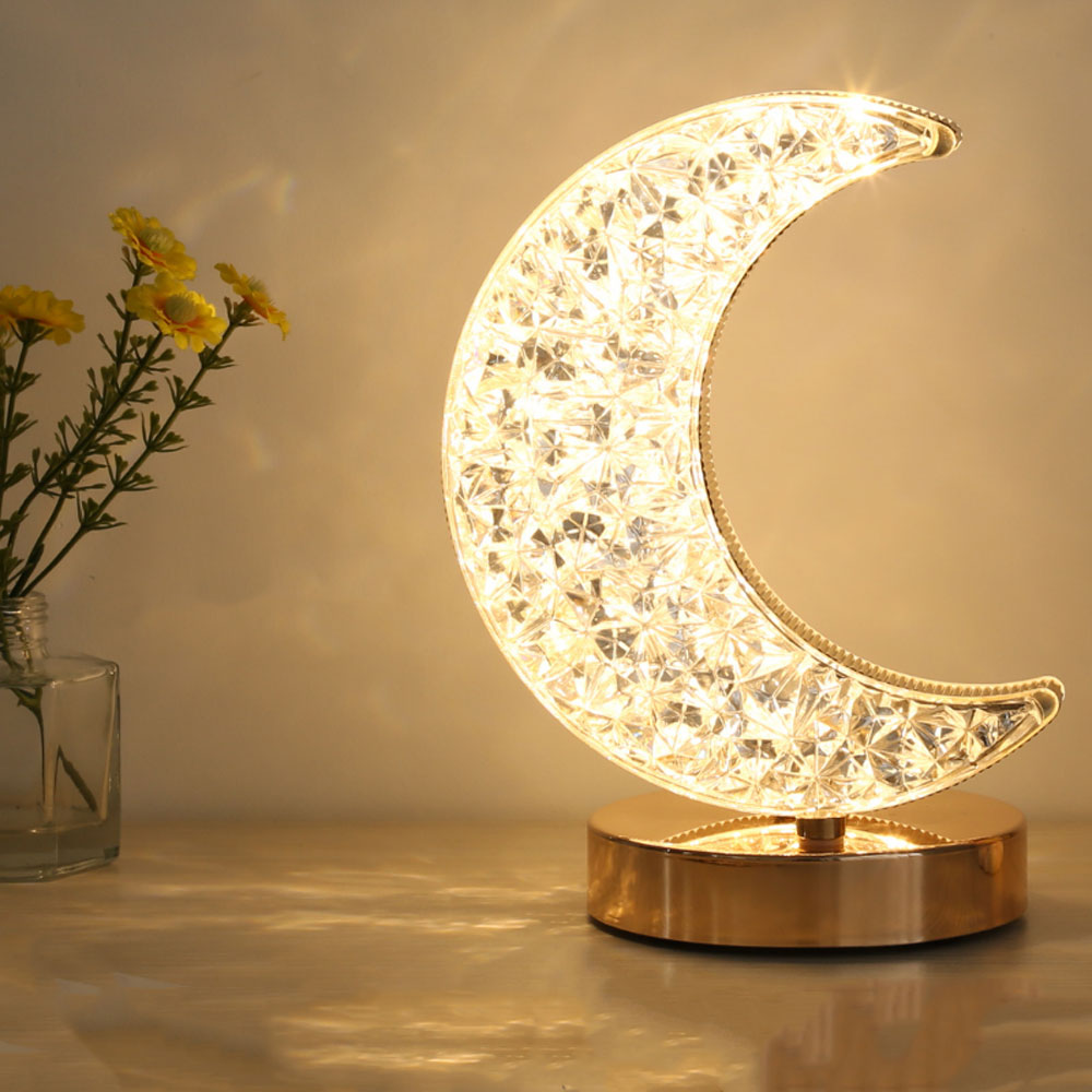 Crystal Crescent Moon Lamp - Gifts For Children - Cordless Crystal Lamp –  Fresh Frenzy