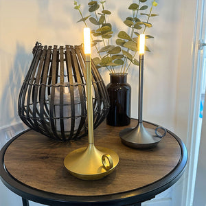 Vintage Aluminium Cordless Candle Lamp