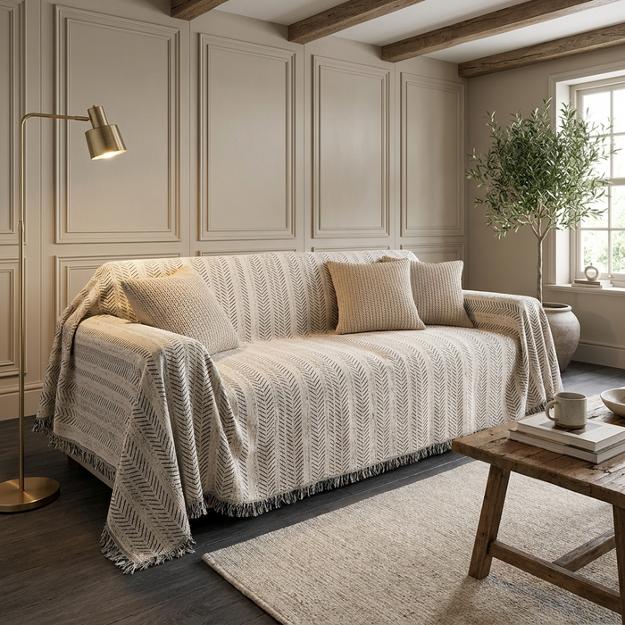 Herringbone Sofa Cover - Universal Fit For Sofas & Sectionals