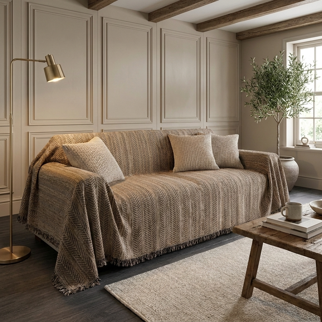 Herringbone Sofa Cover - Universal Fit For Sofas & Sectionals