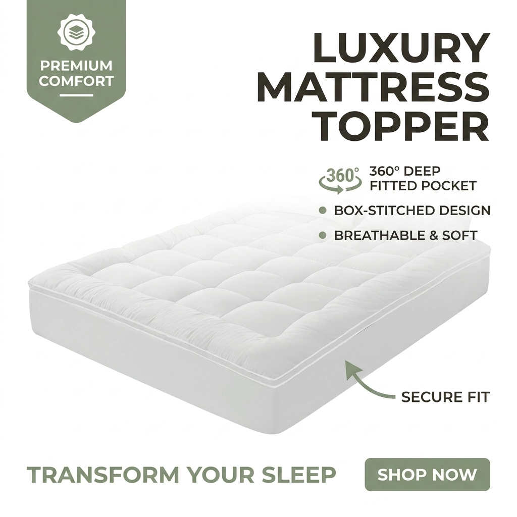 Luxury Deep-Pocket Fitted Mattress Topper