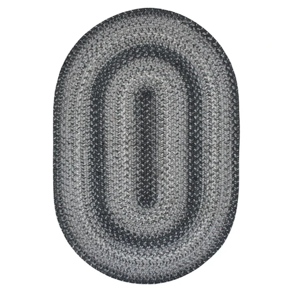Flint Gray Braided Oval Jute Rug