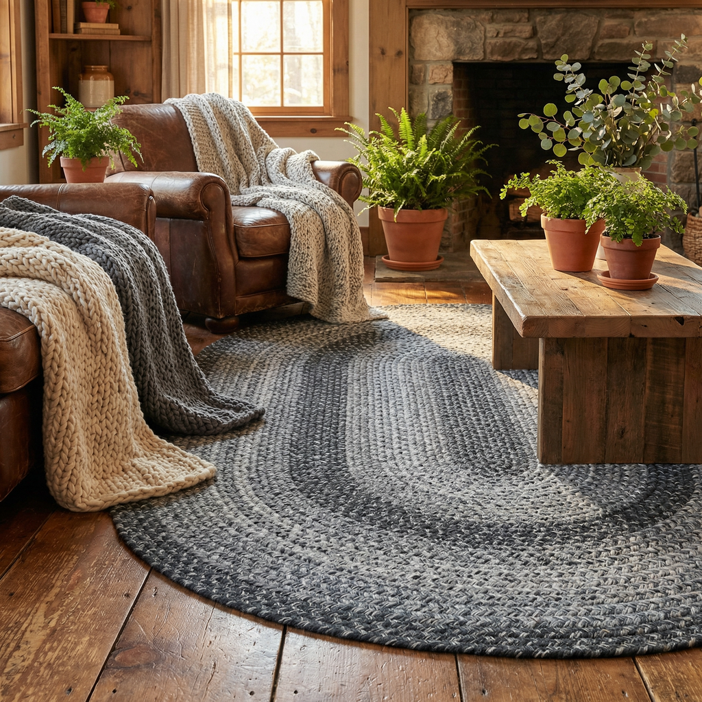 Frenzy Rugs Flont Gray Oval Jute Rug - Durable Area Rugs - Living Room Rug ...