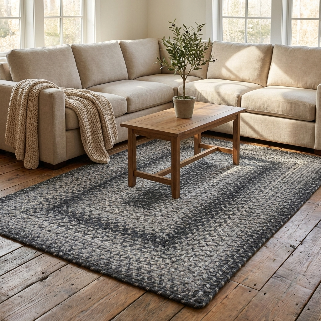 Flint Gray Braided Jute Rug