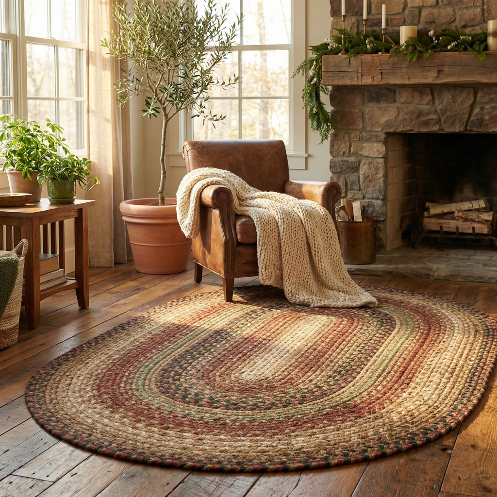 Frenzy Rugs Gingerbread Oval Jute Rug - Durable Area Rugs - Living Room Rug ...