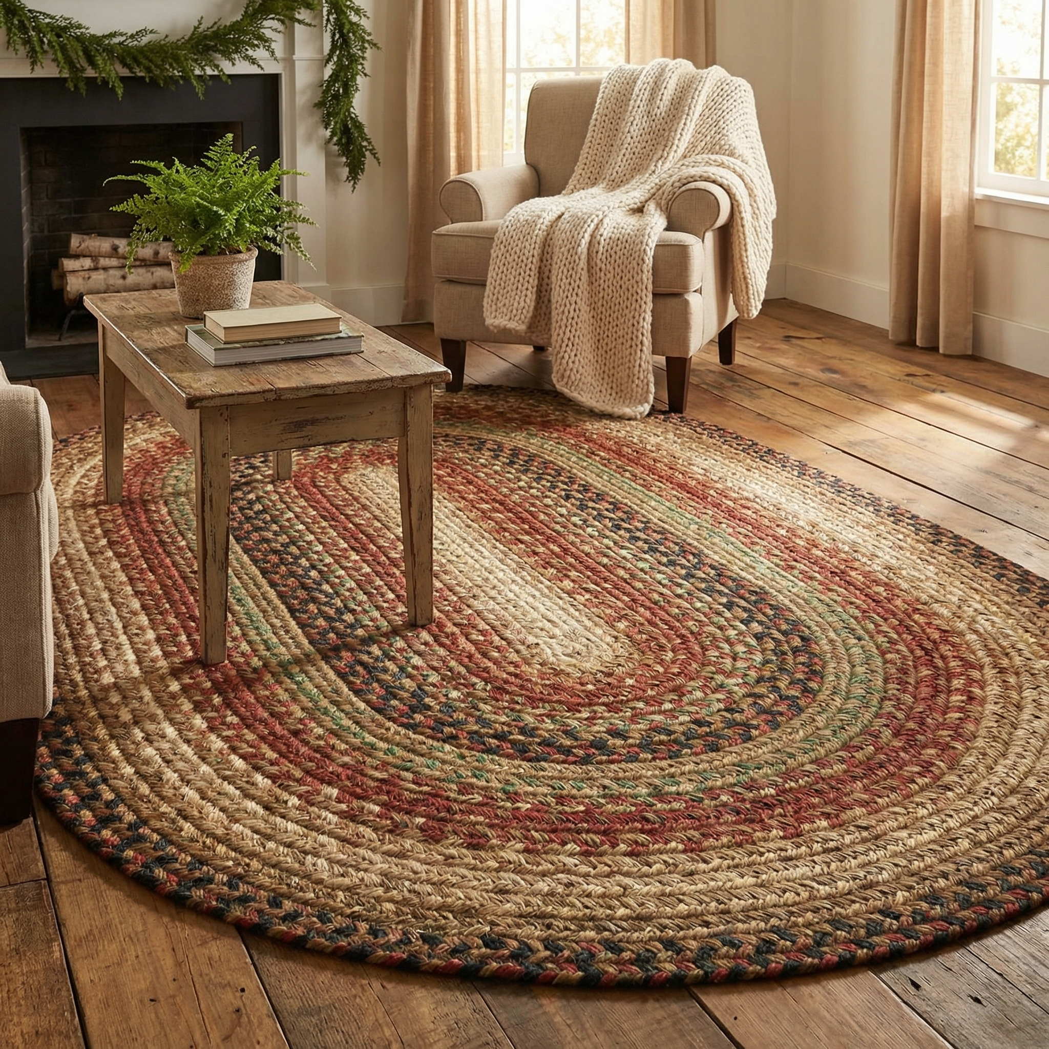Frenzy Rugs Gingerbread Oval Jute Rug - Durable Area Rugs - Living Room Rug ...