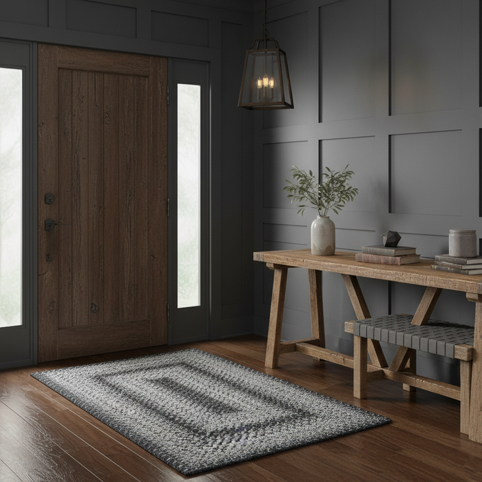 Flint Gray Braided Jute Accent Rug