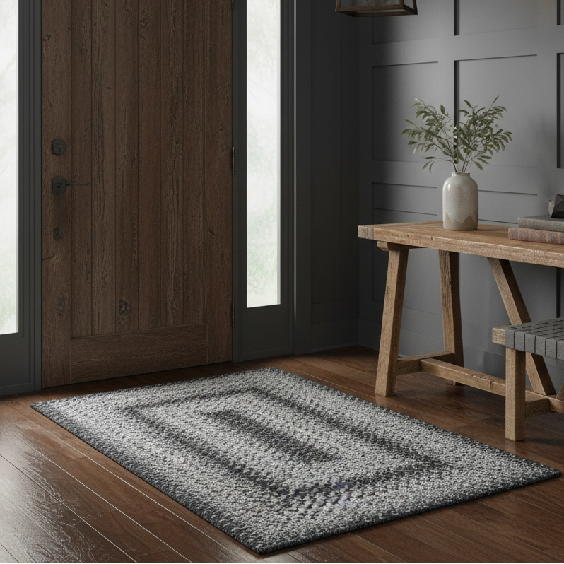 Flint Gray Braided Jute Accent Rug