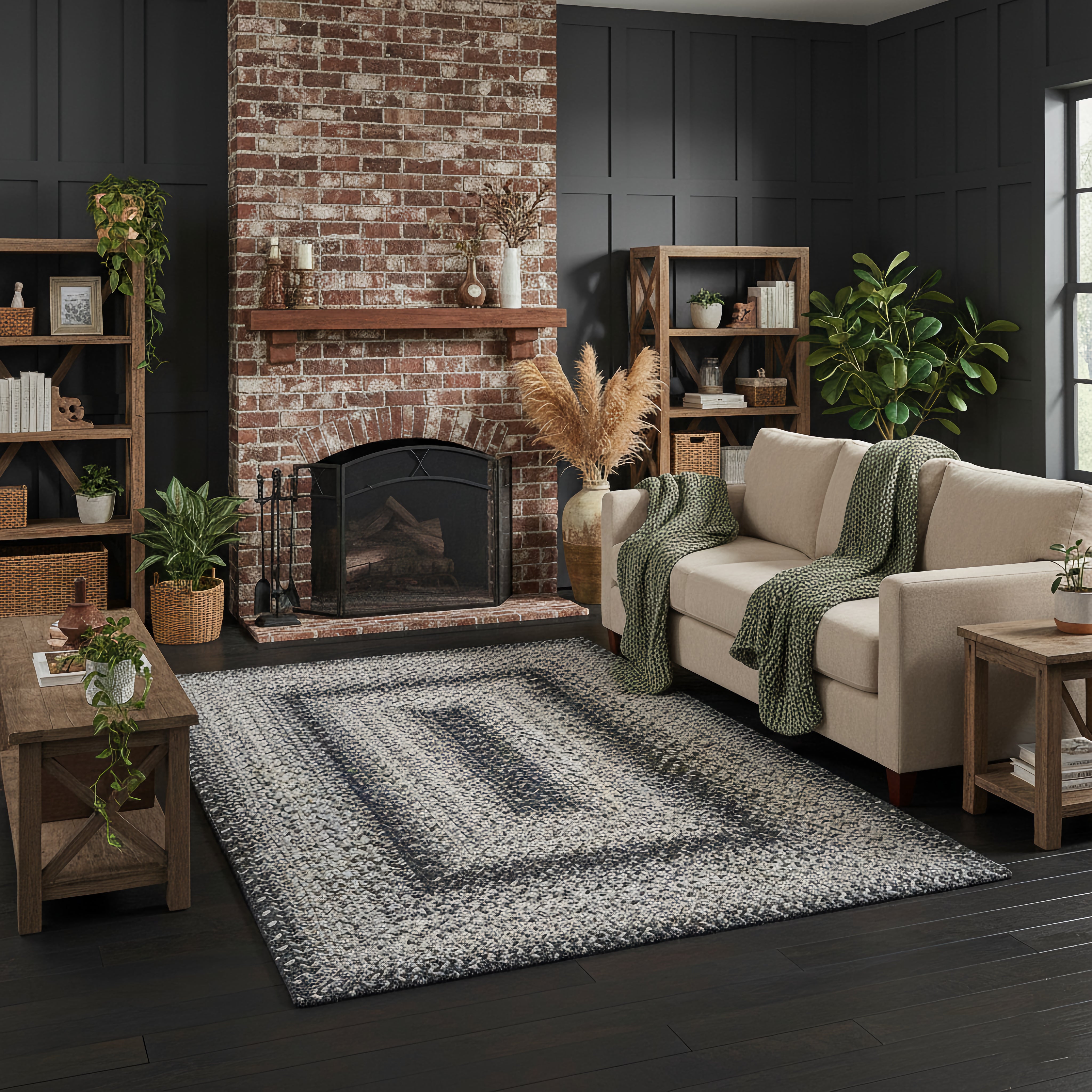 Flint Gray Braided Jute Rug