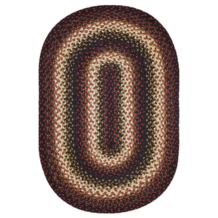 Harvest Red Braided Oval Jute Rug