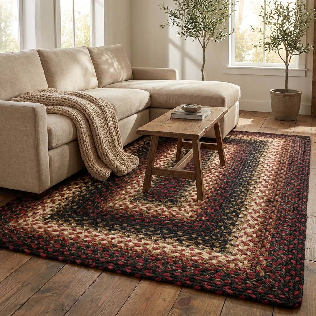 Harvest Red Multi Braided Jute Rug