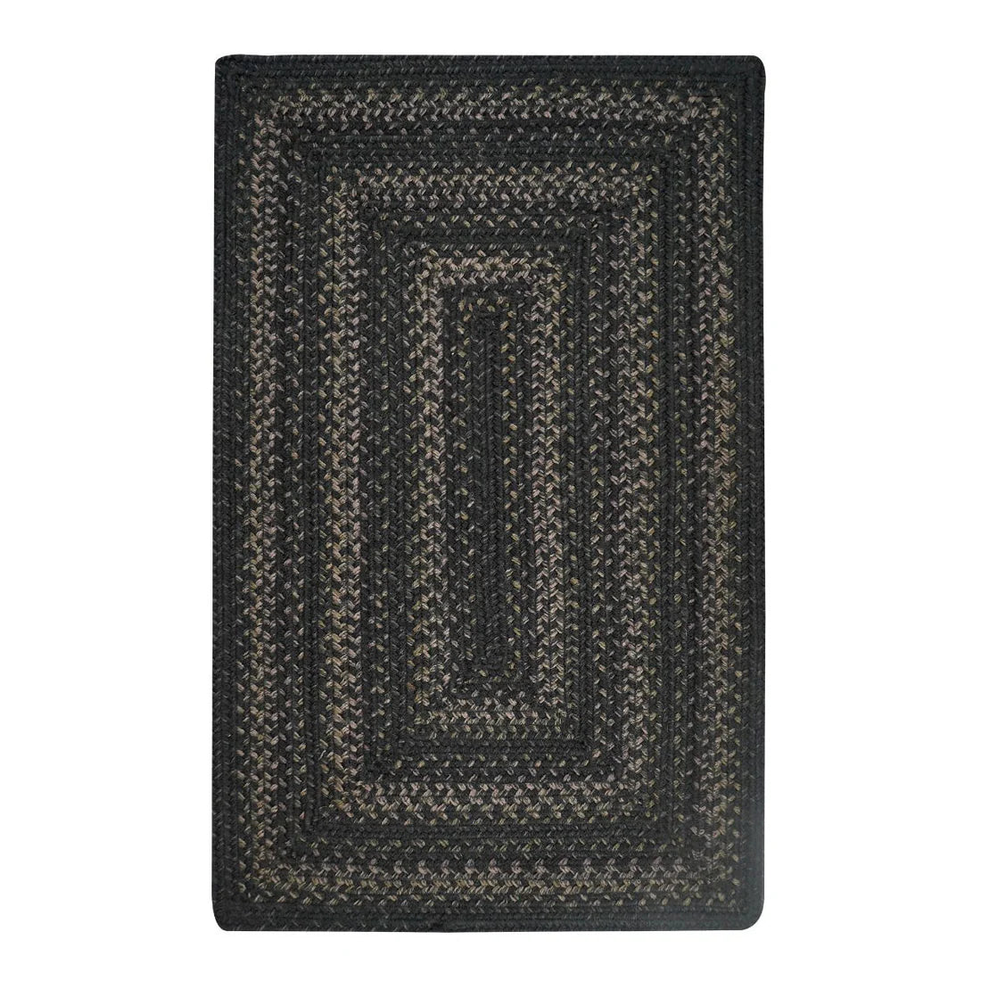 Jet Black Braided Jute Accent Rug