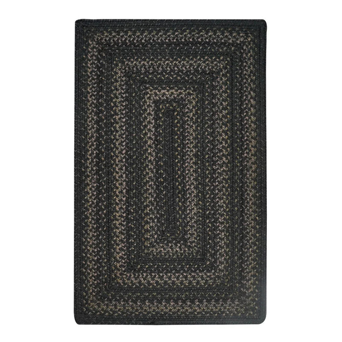 Jet Black Braided Jute Rug