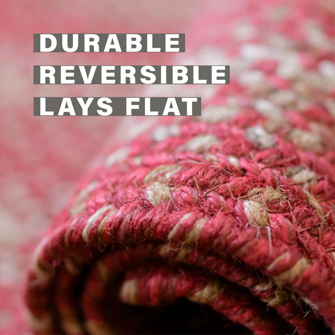 Round Jute Rug Red Red Braided Jute Rug - Durable Area Rugs - Living Room Rug - Entryway ...